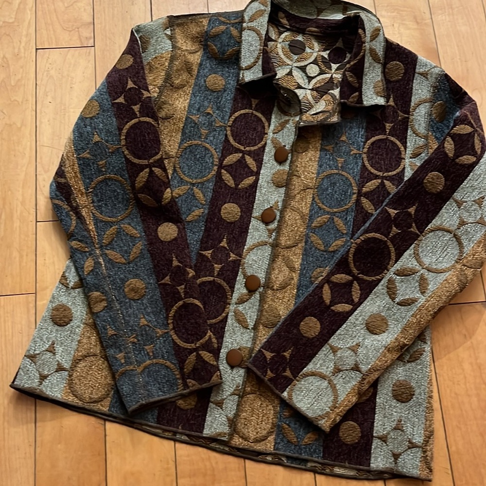 Winding River Artisan‎ Fully Reversible Button Up Blazer/Jacket